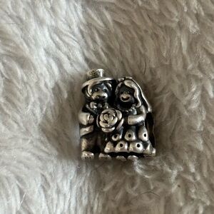 Silver Wedding Couple Charm